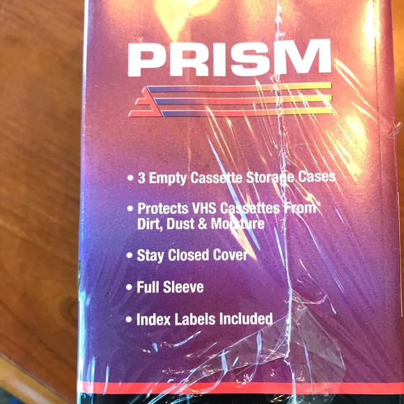 Prism 3 Pack Empty VHS Cassette Storage Cases Full Sleeve Index Labels Included - Picture 2 of 2
